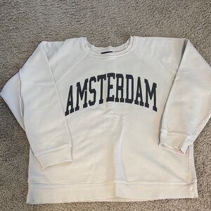 Amsterdam Graphic Distressed Crewneck Sweatshirt